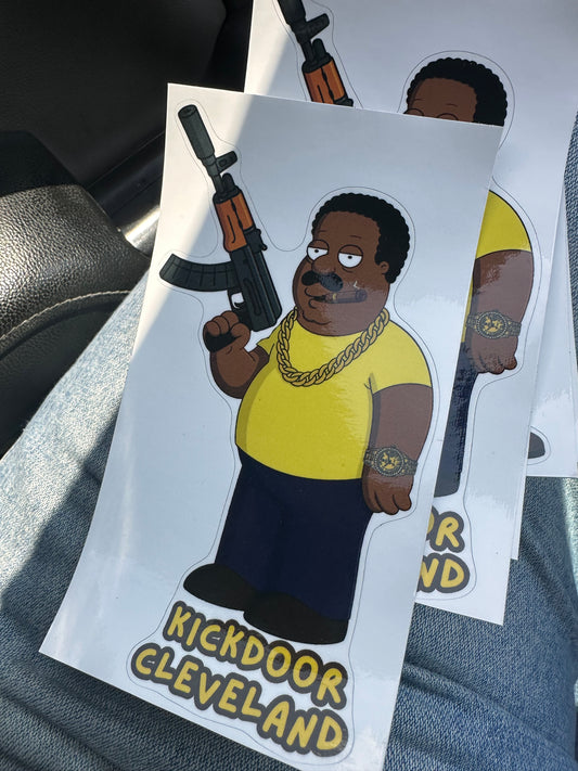 Kick Door Cleveland Brown Sticker